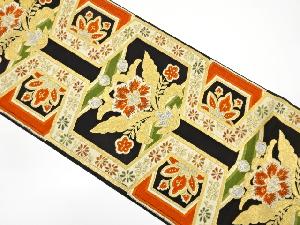 アンティーク　亀甲に抽象・草bなあ模様織り出し袋帯（材料）